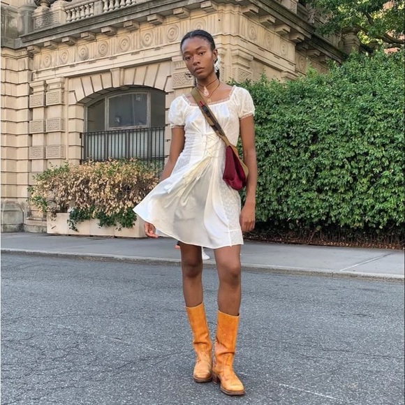 JEFFREY CAMPBELL Reflect-Hi Frye Campus Camel Brown Knee-High Leather Boots 8 - Picture 13 of 13